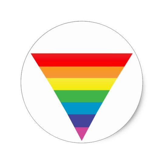 Rainbow Triangle Circle Logo - rainbow triangle. classic round sticker. Zazzle.co.uk