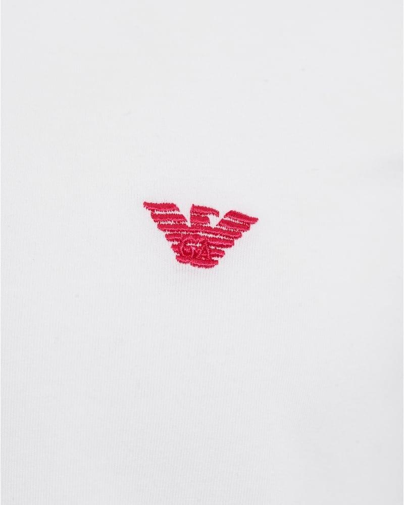 Pink Eagle Logo - Emporio Armani Mens T-Shirt Small Red Eagle Logo White Slim Fit Tee