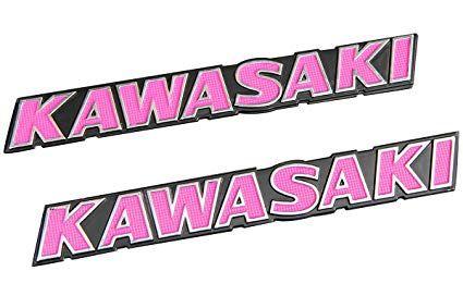 Old Kawasaki Logo - 415] Kawasaki old logo color tank emblem pink two sets EBM-KAWASAKI ...