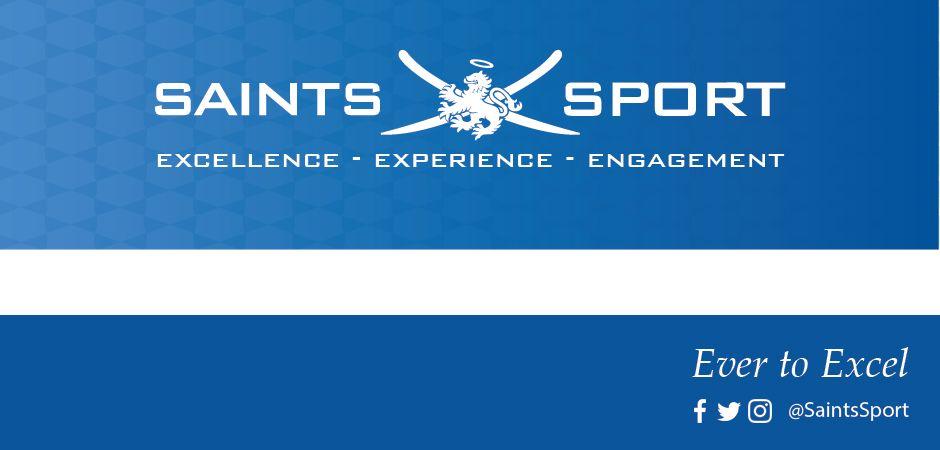 Sport Red White and Blue Shield Logo - Saints Sport. University of St Andrews