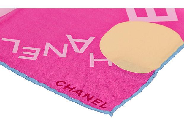 Hot Pink Chanel Logo - Chanel Hot Pink Logo Pocket Scarf - Vintage Lux