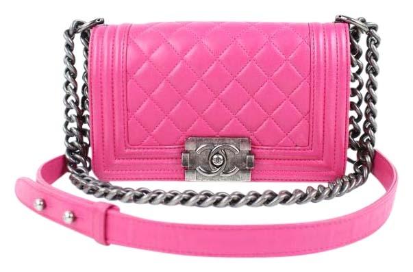 Hot Pink Chanel Logo - Hot pink chanel boy bag