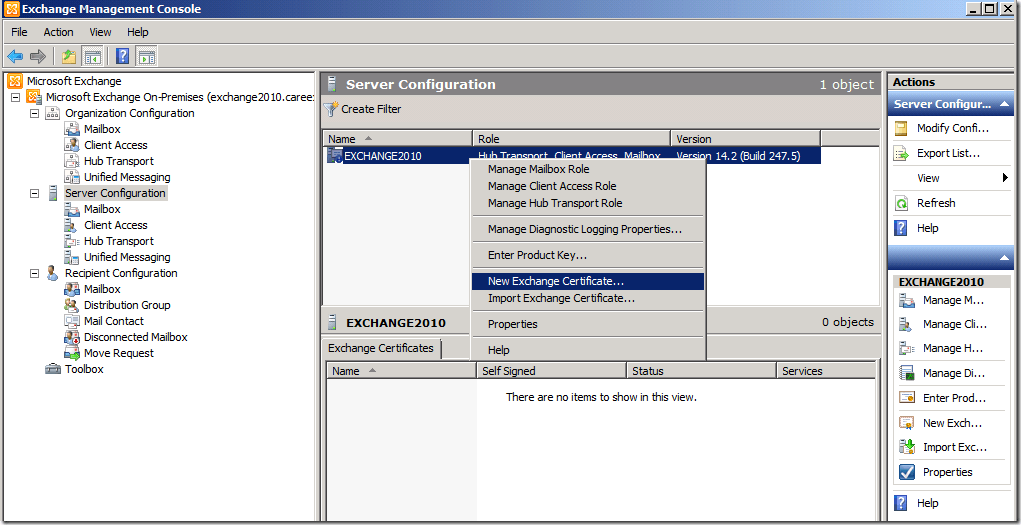 Microsoft Exchange 2010 Logo - How to Use a Self Signed Certificate in Exchange 2010 - TechNet ...