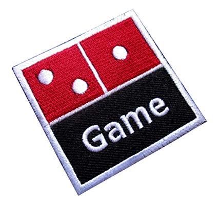 Red Domino Logo - Game Dice Domino Logo Embroidered Iron on Patch Free