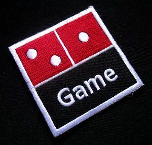 Red Domino Logo - GAME DICE DOMINO LOGO Embroidered Iron on Patch + Free Shipping | eBay