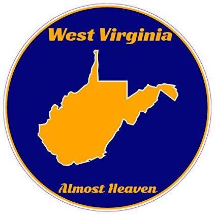 Almost Heaven West Virginia Logo - U.S. Custom Stickers West Virginia Almost Heaven Blue