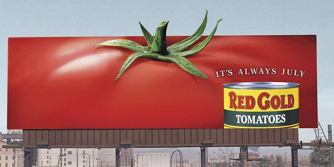 Red Gold Tomatoes Logo - Red Gold Tomatoes outdoor board | Communication Arts