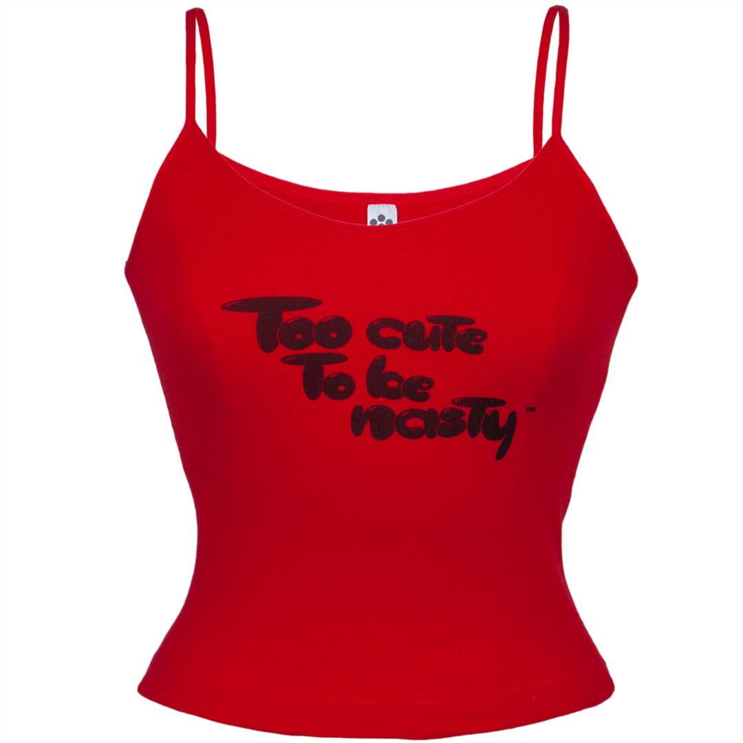 Cute Red Logo - Too Cute To Be Nasty Red Juniors Tank Top