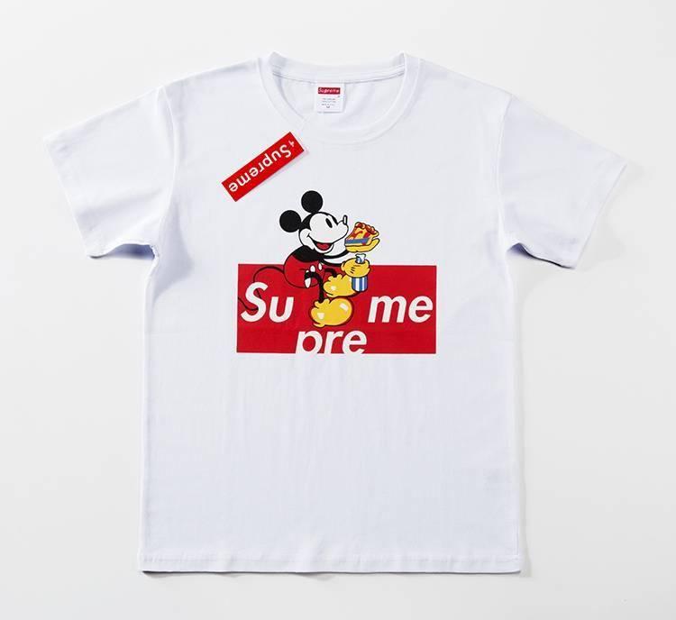 Cute Red Logo - Best Supreme Cute Mickey Mouse Red Logo White Tee Hot Sale, New