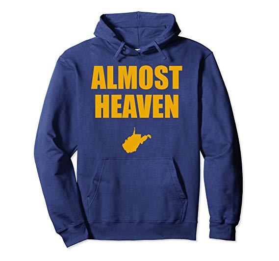 Almost Heaven West Virginia Logo - Amazon.com: Almost Heaven, West Virginia Hoodie - Tailgating Apparel ...