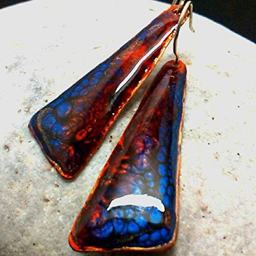 Red Triangle Food Logo - Blue and red triangle hand painted enamel copper earrings: Amazon.co ...