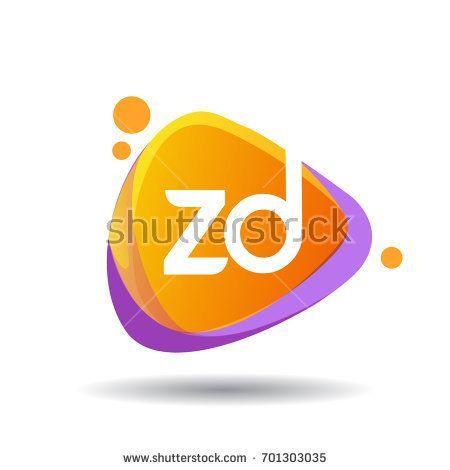 ZD Logo - Letter ZD logo in triangle splash and colorful background. | DESIGN ...