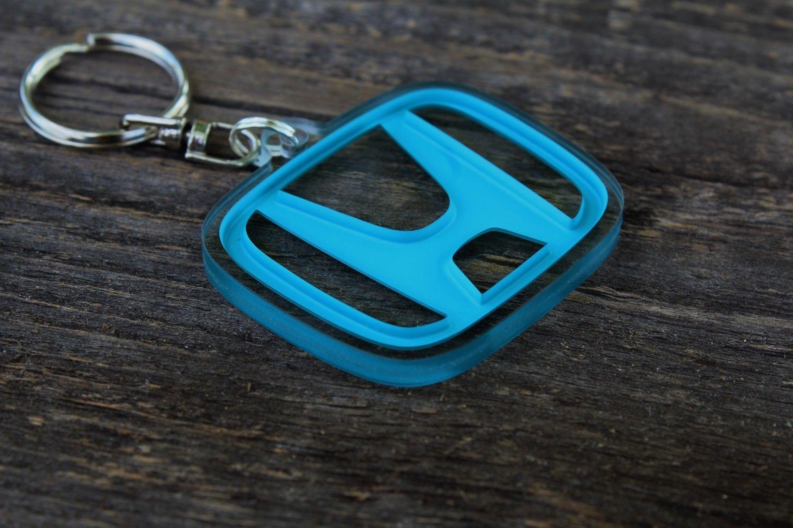 Turquoise Honda Logo - Honda New Logo Quality Plastic Keychain Light Blue & Green Orange