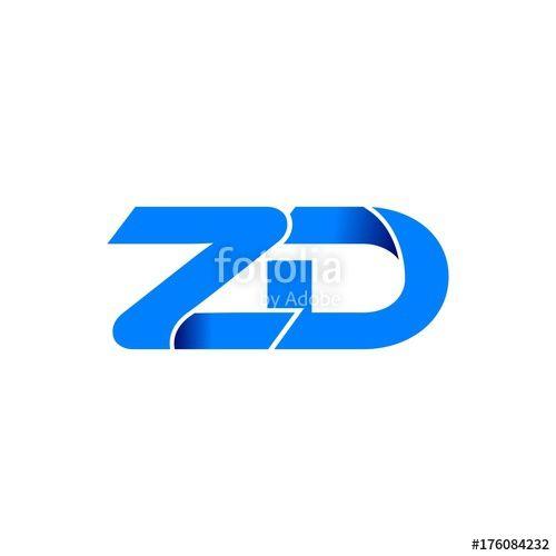 ZD Logo - zd logo initial logo vector modern blue fold style