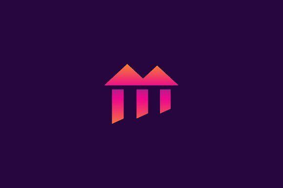 Purple M Logo - Home Letter M Logo ~ Logo Templates ~ Creative Market