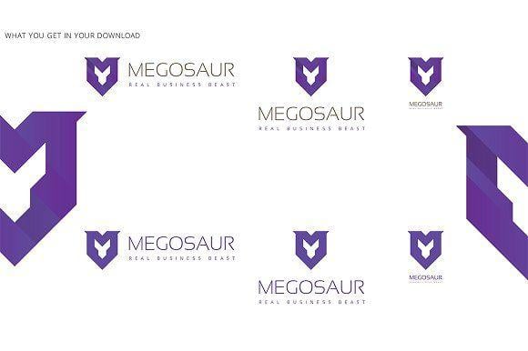 Purple M Logo - Megosaur Letter M Logo Template Logo Templates Creative Market