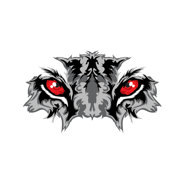 Red and Black Tiger Logo - Printed vinyl Black Tiger With Red Eyes