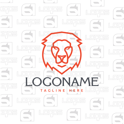 White and Orange Lion Logo - Lion Logo, Tiger Logo, 2D logo,Orange, Red, Blue, Olive green, White ...