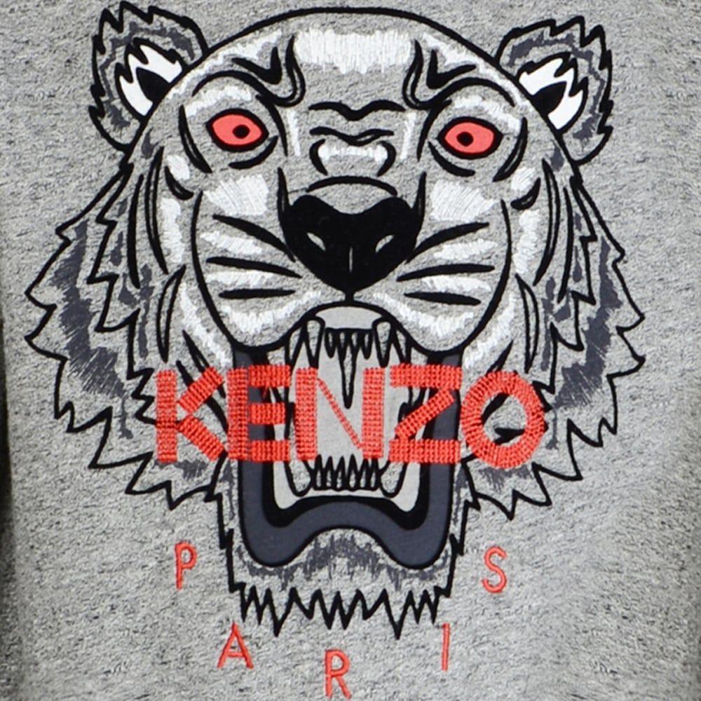 Red and Black Tiger Logo - Kenzo Kids Grey Tiger T Shirt