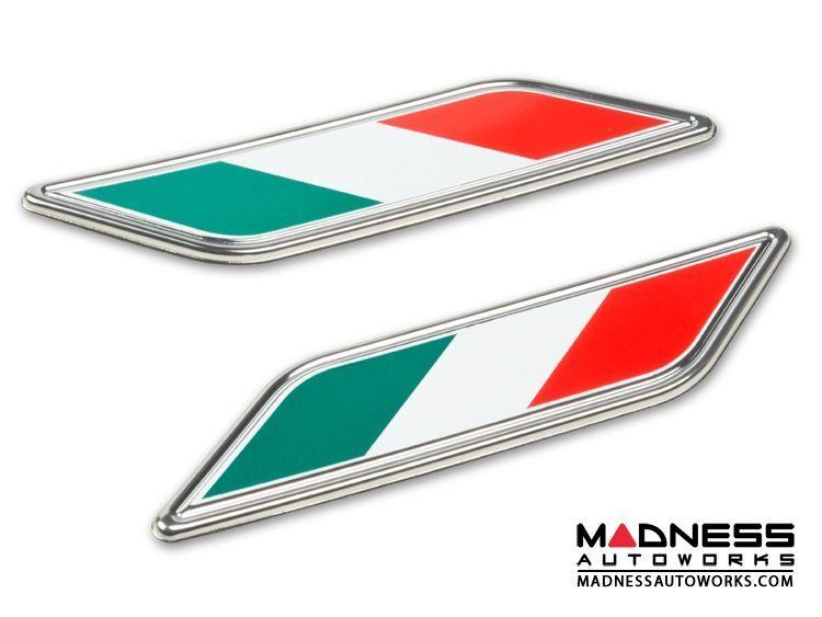 Red Fiat Logo - FIAT 500 Badges (2) (Fender) Flag (Red, White and Green