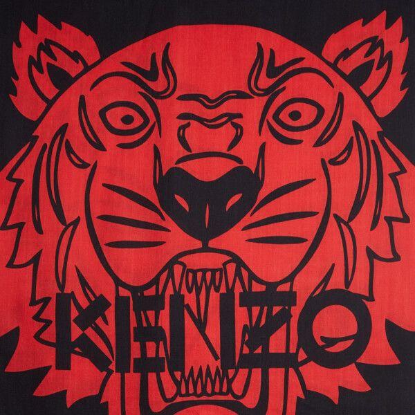 Red and Black Tiger Logo - KENZO Women's Iconics Tiger Chest Scarf - Black/Red Womens ...