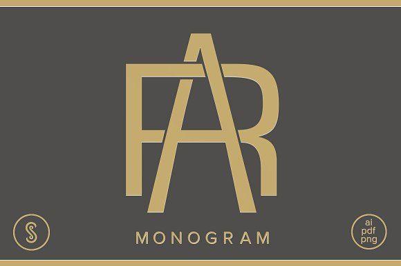 Ra Logo - AR Monogram RA Monogram Logo Templates Creative Market