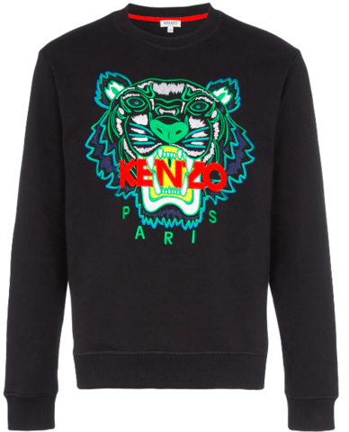 Red and Black Tiger Logo - BLACK TIGER SWEAT WITH GREEN TIGER AND RED LOGO FROM KENZO