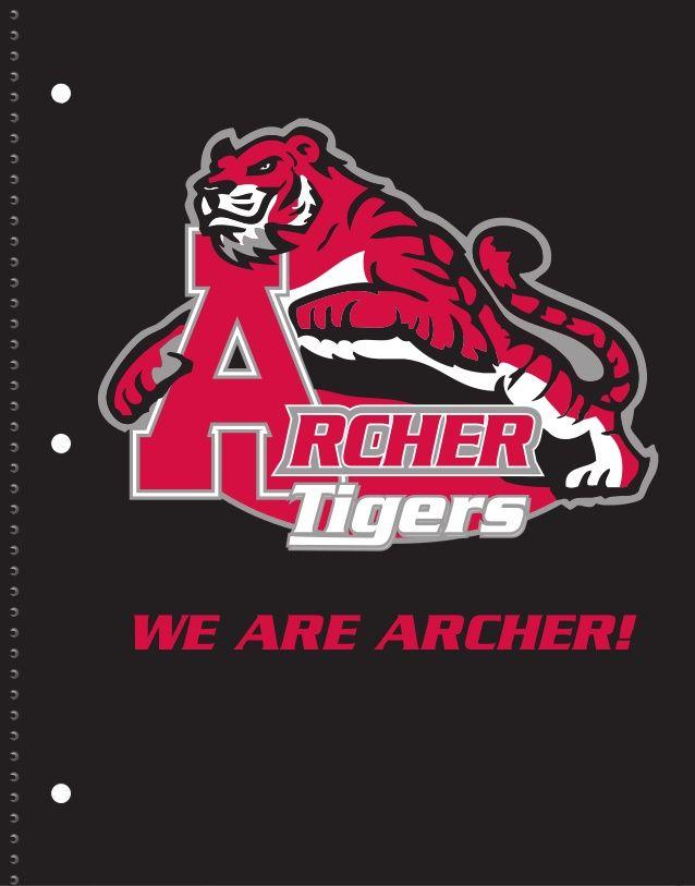 Red and Black Tiger Logo - Archer HS Spiral Bound Notebook Black Background & Red Tiger Mascot