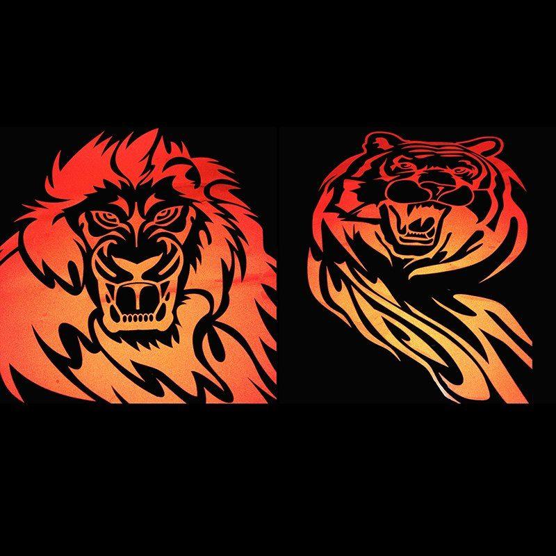 Red and Black Tiger Logo - POSSBAY 48cm Car Stickers Red Black Tiger Lion Roaring Decals