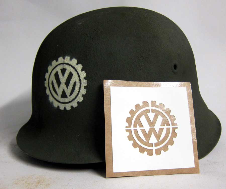 WWII VW Logo - VW Volkswagen Helmet Stencil WW2 German Factory Template WWII M34 ...