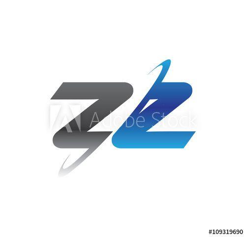Double ZZ Logo - zz initial logo with double swoosh blue and grey this stock