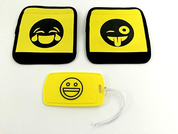 Travel Emoji Logo - Emoji Soft Neoprene Luggage Handle Wrap Grip