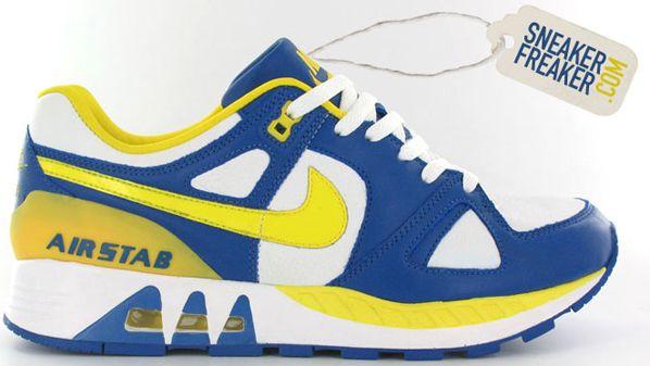 Yellow and Blue Nike Logo - Nike Max 90-Air Stab-Air Assault Blue/Yellow/White | SneakerFiles