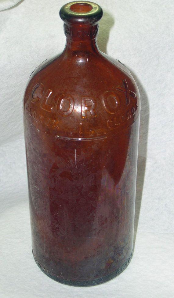 Old Clorox Logo - Neat vintage brown glass Clorox bottle from the late 1920s or early ...