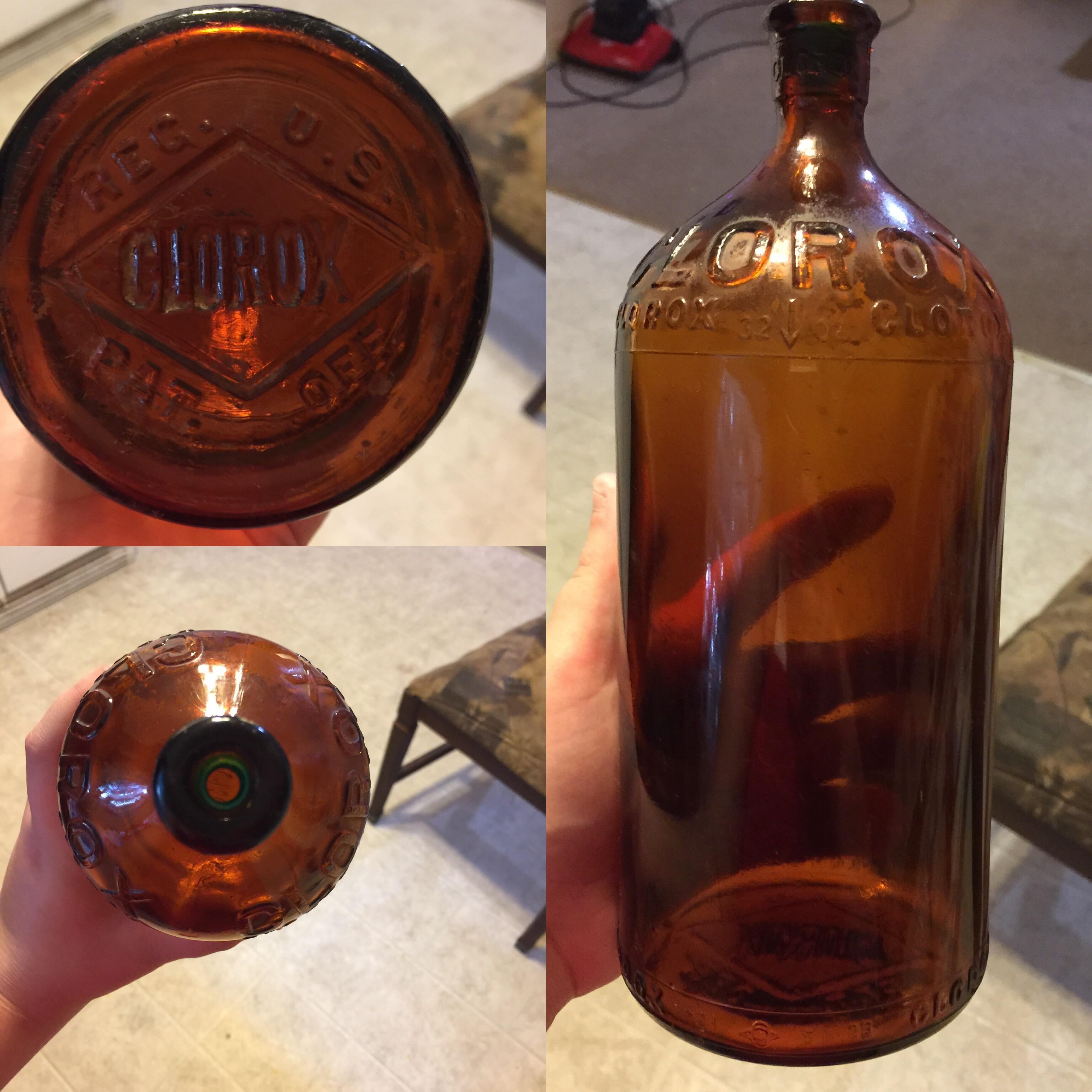 Old Clorox Logo - Found an old Clorox bottle in my basement. Any idea from what year ...