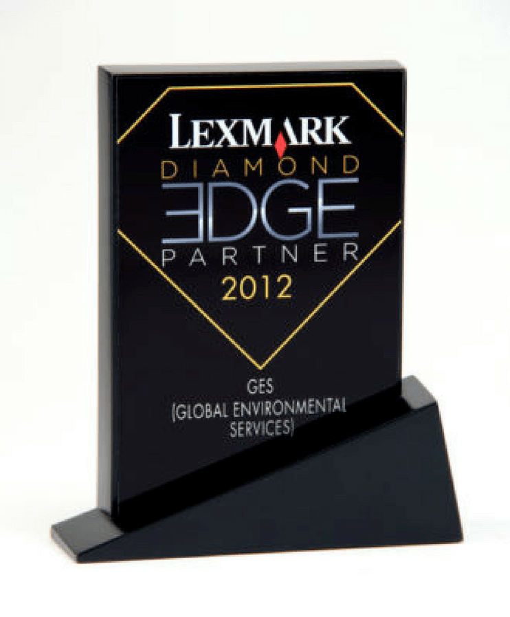 Lexmark Partner Logo - Lexmark Diamond Edge Partner Award | Bruce Fox | Acrylic Awards