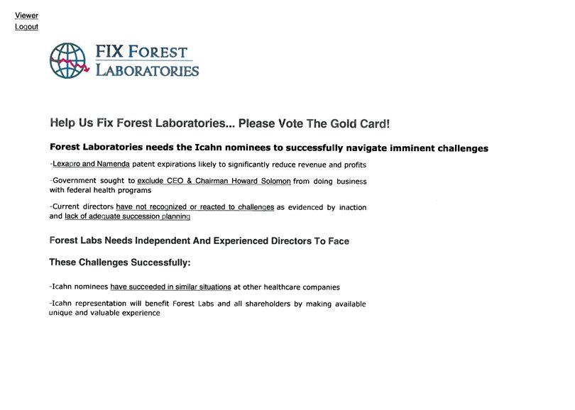 Forest Laboratories Logo - Definitive Additional Materials