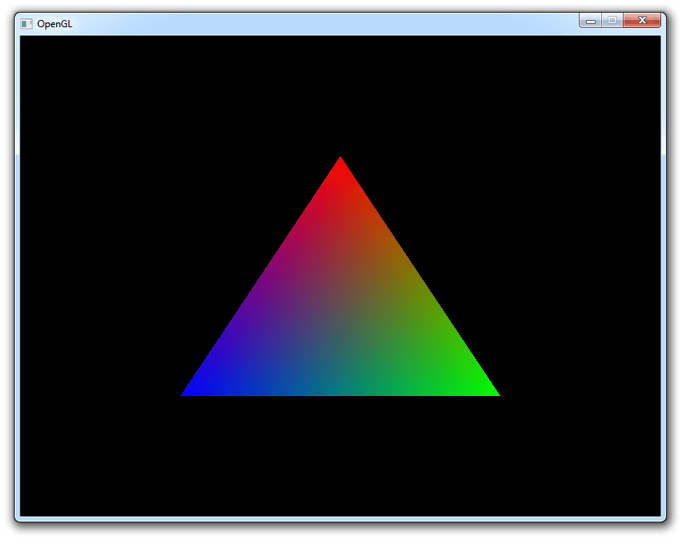 4 Red Triangles and 2 White Triangles Logo - OpenGL