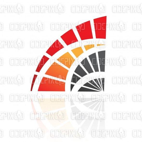 Red Fan Logo - abstract red, orange and black hand fan logo icon | Cidepix