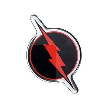 Red Fan Logo - Fan Emblems Reverse Flash Logo Car Decal Domed Black Red