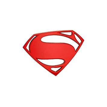 Red Fan Logo - Fan Emblems Superman Logo 3D Car Emblem Red Chrome