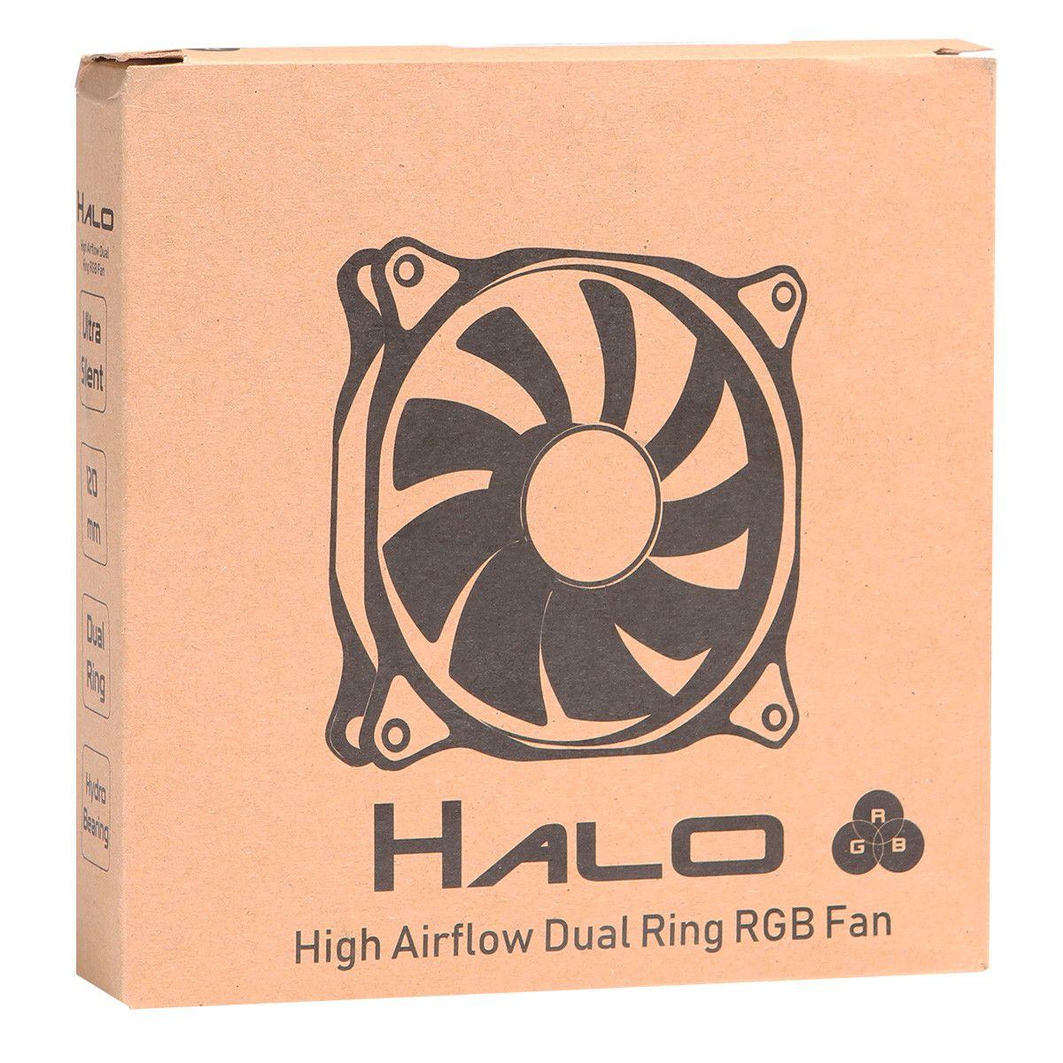 Red Fan Logo - CIT Halo Dual Ring 22 LED 120mm Red Fan 3 Pin | Falcon Computers