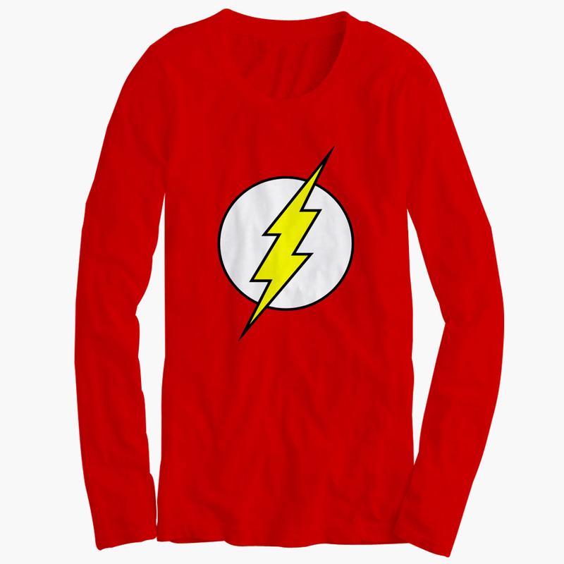 Women's Superhero Logo - The Flash Superhero Logo Womens Long Sleeve - BlueSkyTee