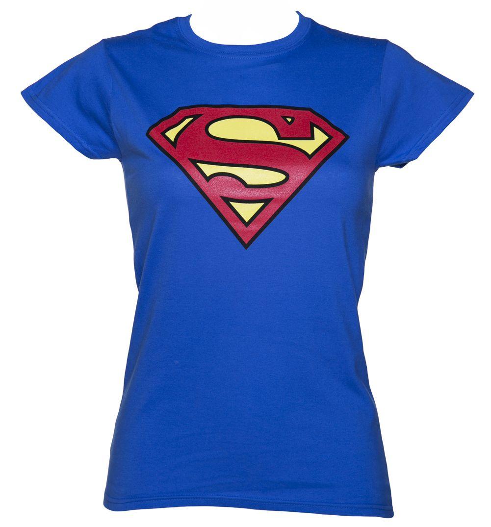 Women's Superhero Logo - Women's Blue Superman Logo T Shirt