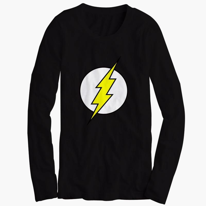 Women's Superhero Logo - The Flash Superhero Logo Womens Long Sleeve