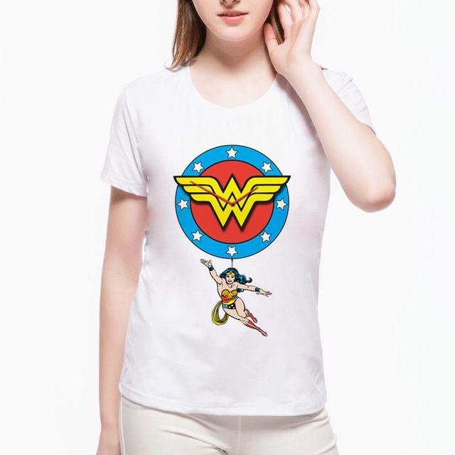 Women's Superhero Logo - Wonder Woman logo Print Fashion Punk Tops Female Camisetas kawaii ...