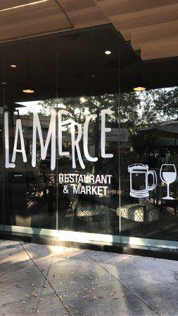 Restaurant Window Logo - Logo at the Window of La Merce Restaurant & Market, Winter