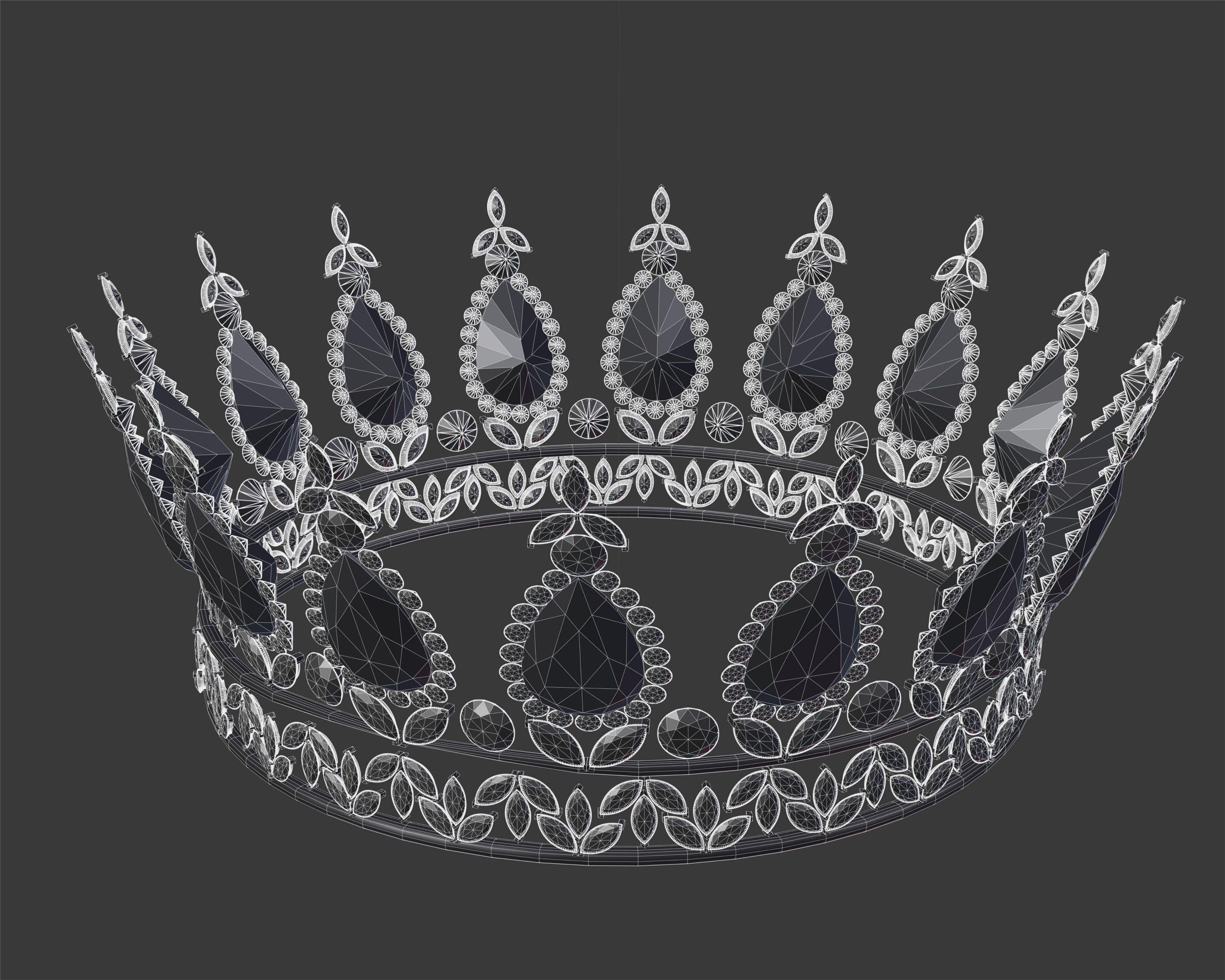 Black Diamond Crown Logo - Ruby and Diamond Crown 3D model | CGTrader