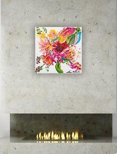 Red Yellow-Green Flower Logo - Modern Original Red Yellow Green Flowers White Painting Red Heavy