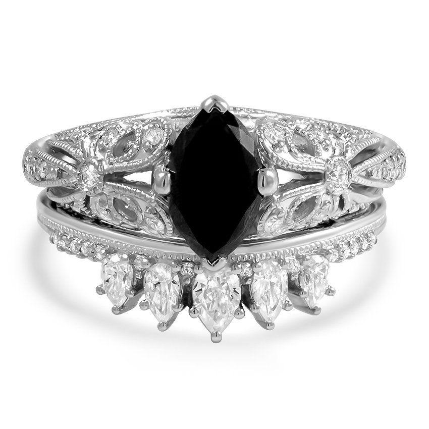 Black Diamond Crown Logo - Custom Black Diamond and Crown Bridal Set